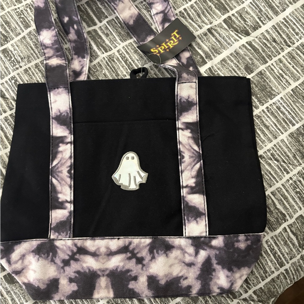 Spirit Black and Purple Tie-Dye Ghost Tote